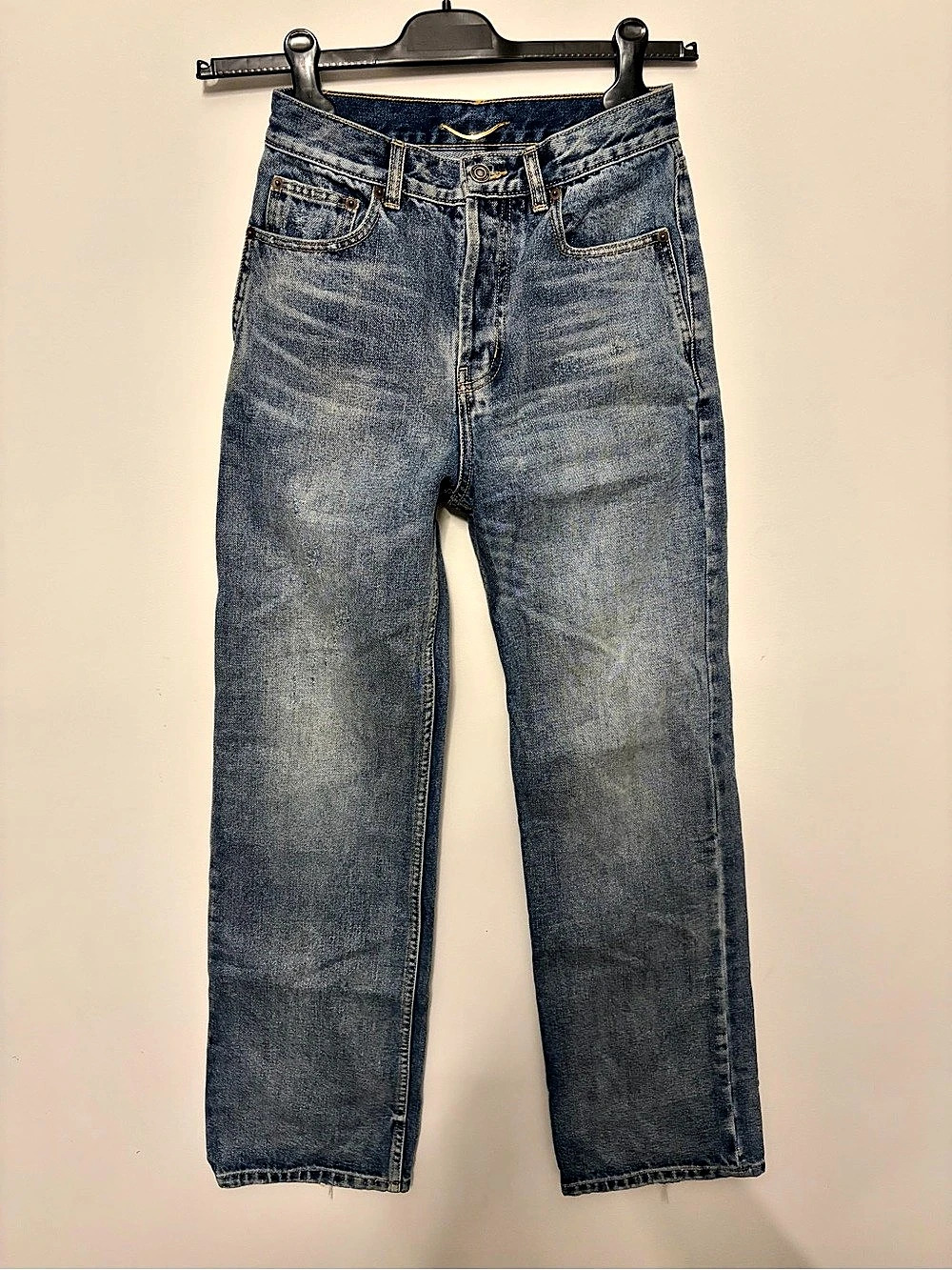 Saint Laurent D64 Women's washed Straight Leg Jeans